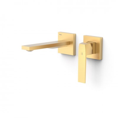 Tres Slim bateria umywalkowa podtynkowa wylewka 18 cm złoty mat 20230021OM