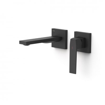 Tres Slim bateria umywalkowa podtynkowa wylewka 18 cm czarny mat 20230021NM