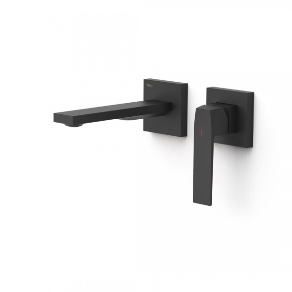 Tres Slim bateria umywalkowa podtynkowa wylewka 18 cm czarny mat 20230021NM