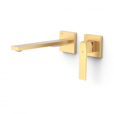 Tres Slim bateria umywalkowa podtynkowa wylewka 24 cm złoty mat 20230022OM