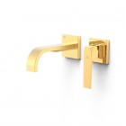 Tres Slim bateria umywalkowa podtynkowa wylewka 18 cm złoty połysk 20230023OR