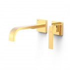 Tres Slim bateria umywalkowa podtynkowa wylewka 24 cm złoty połysk 20230024OR