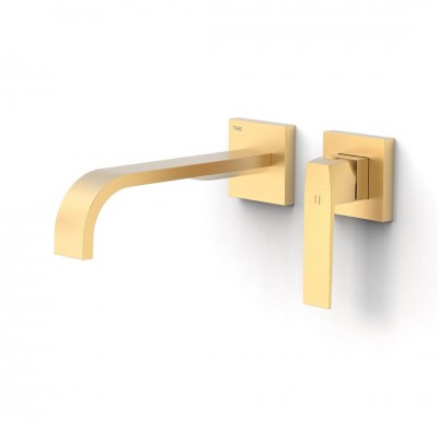 Tres Slim bateria umywalkowa podtynkowa wylewka 24 cm złoty mat 20230024OM