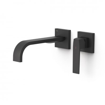 Tres Slim bateria umywalkowa podtynkowa wylewka 24 cm czarny mat 20230024NM