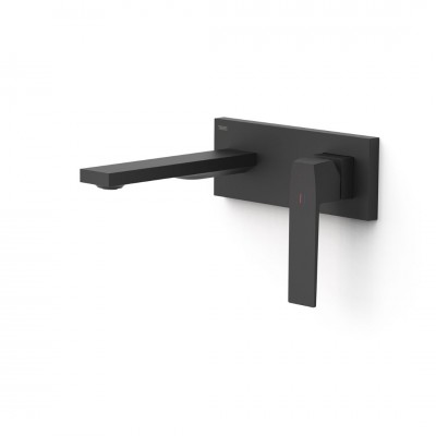 Tres Slim bateria umywalkowa podtynkowa wylewka 18 cm czarny mat 20230031NM