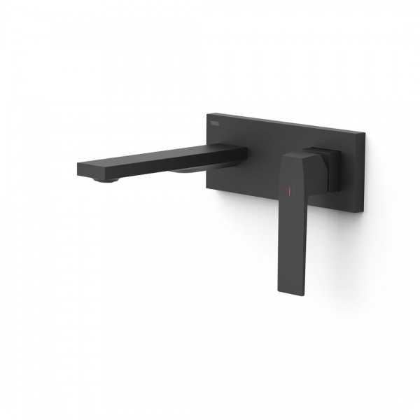 Tres Slim bateria umywalkowa podtynkowa wylewka 18 cm czarny mat 20230031NM