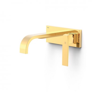 Tres Slim bateria umywalkowa podtynkowa wylewka 18 cm złoty połysk 20230033OR