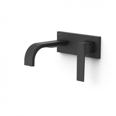 Tres Slim bateria umywalkowa podtynkowa wylewka 18 cm czarny mat 20230033NM