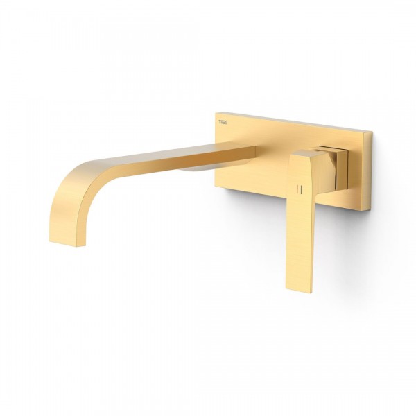 Tres Slim bateria umywalkowa podtynkowa wylewka 24 cm złoty mat 20230034OM