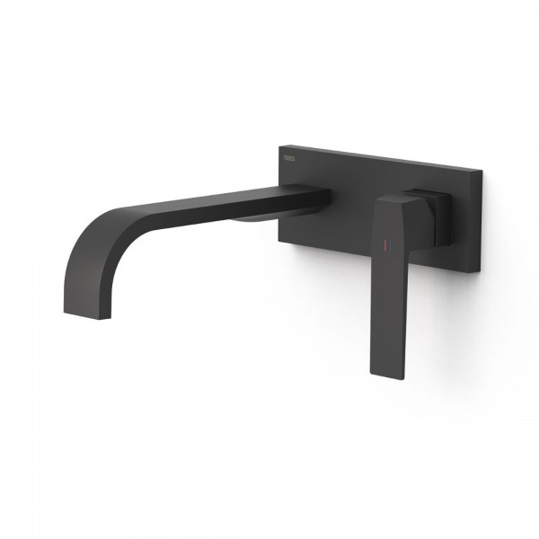 Tres Slim bateria umywalkowa podtynkowa wylewka 24 cm czarny mat 20230034NM