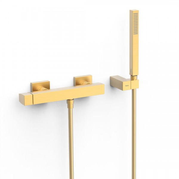 Tres Slim bateria prysznicowa ścienna złoty mat 20216701OM
