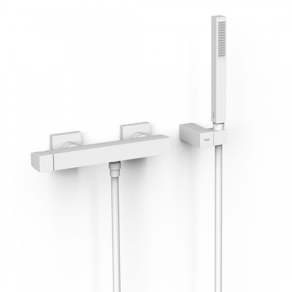 Tres Slim bateria prysznicowa ścienna biały mat 20216701BM