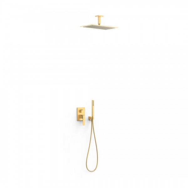 Tres Slim zestaw prysznicowy podtynkowy deszczownica 30x20 cm złoty mat 20228003OM