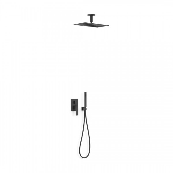 Tres Slim zestaw prysznicowy podtynkowy deszczownica 30x20 cm czarny mat 20228003NM