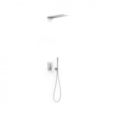 Tres Slim zestaw prysznicowy podtynkowy deszczownica 16x55 cm biały mat 20228005BM