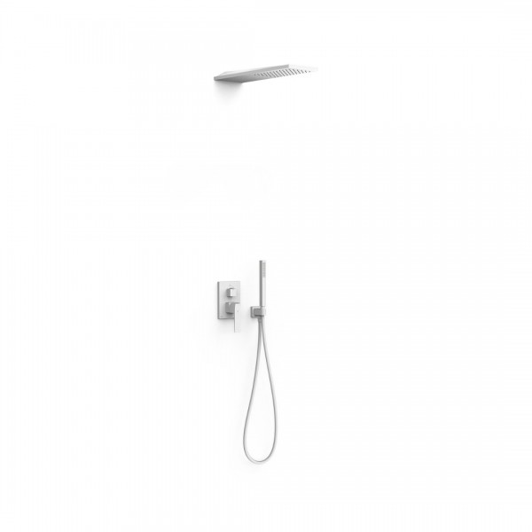 Tres Slim zestaw prysznicowy podtynkowy deszczownica 16x55 cm biały mat 20228005BM