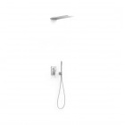 Tres Slim zestaw prysznicowy podtynkowy deszczownica 16x55 cm biały mat 20228005BM