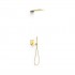 Tres Slim zestaw prysznicowy podtynkowy deszczownica 16x55 cm złoty połysk 20228005OR