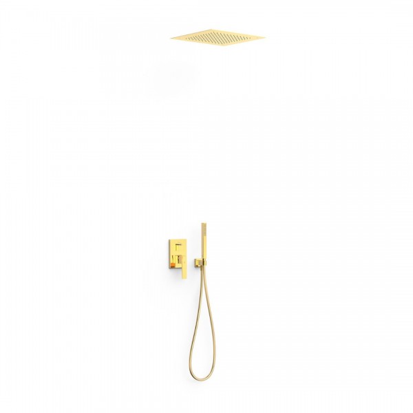 Tres Slim zestaw prysznicowy podtynkowy deszczownica 38 cm złoty połysk 20228006OR