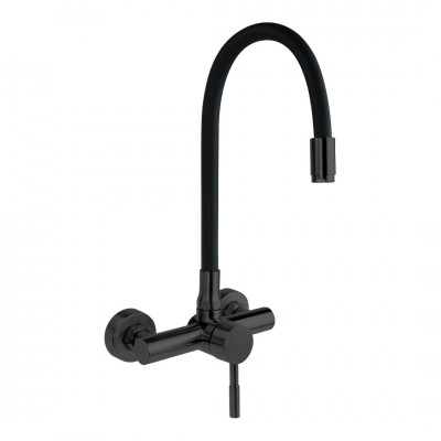 Deante Neo Luno bateria kuchenna ścienna czarny mat BOC_N80M