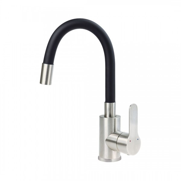 Deante Neo Lupo bateria umywalkowa stojąca stal/czarny BLU_B240
