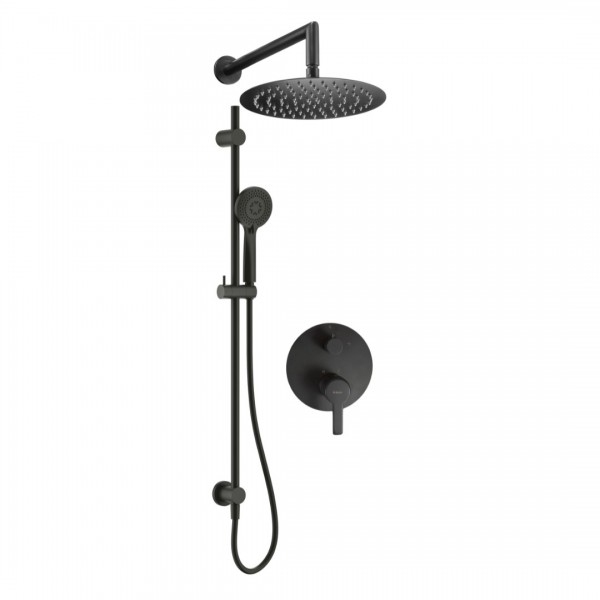 Deante Arnika zestaw prysznicowy podtynkowy deszczownica 25 cm czarny mat NAC_N6QP