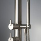 Deante Silia zestaw natryskowy stojący z deszczownicą stal szczotkowana NQS_F4GM