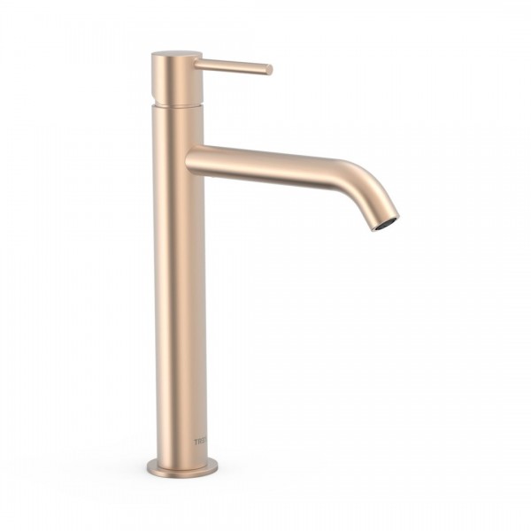 Tres Study bateria umywalkowa stojąca wysoka złoto różowe mat 26230701OPM