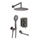 Deante Arnika zestaw wannowo-prysznicowy podtynkowy titanium BXYYDQAM