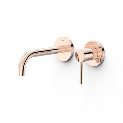 Tres Study bateria umywalkowa podtynkowa wylewka 17,7 cm złoto różowe 26230021OP