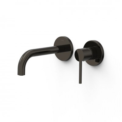 Tres Study bateria umywalkowa podtynkowa wylewka 17,7 cm czarny metalizowany 26230021KM