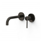 Tres Study bateria umywalkowa podtynkowa wylewka 17,7 cm czarny metalizowany 26230021KM