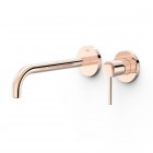 Tres Study bateria umywalkowa podtynkowa wylewka 23,7 cm złoto różowe 26230022OPM