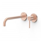 Tres Study bateria umywalkowa podtynkowa wylewka 23,7 cm złoto różowe mat 26230022OPM