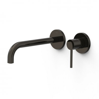 Tres Study bateria umywalkowa podtynkowa wylewka 23,7 cm czarny metalizowany 26230022KM