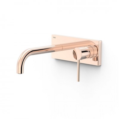 Tres Study bateria umywalkowa podtynkowa wylewka 18 cm złoto różowe 26230031OP