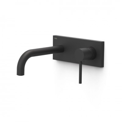 Tres Study bateria umywalkowa podtynkowa wylewka 18 cm czarny mat 26230031NM