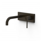 Tres Study bateria umywalkowa podtynkowa wylewka 18 cm czarny brąz 26230031KMB