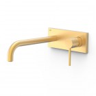 Tres Study bateria umywalkowa podtynkowa wylewka 24 cm złoty mat 26230032OM