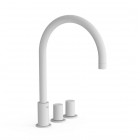 Tres Study Exclusive bateria umywalkowa stojąca wysoka 3-otworowa biały mat 06110501BM