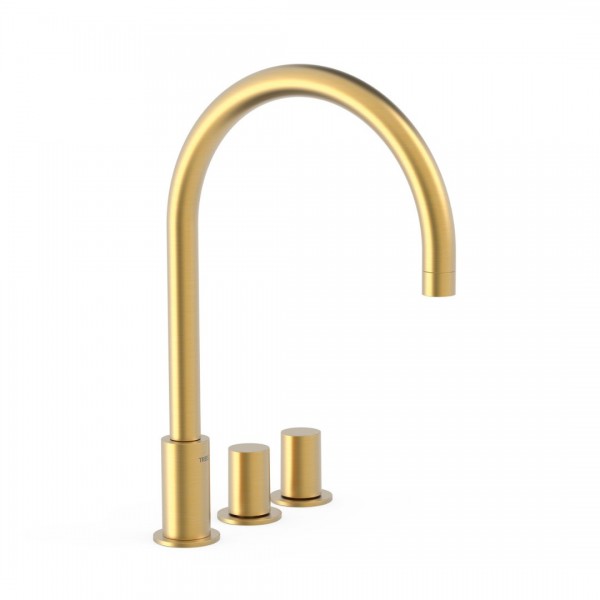 Tres Study bateria umywalkowa stojąca wysoka 3-otworowa złoty mat 06110501OM