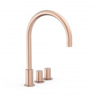 Tres Study bateria umywalkowa stojąca wysoka 3-otworowa złoto różowe mat 06110501OPM