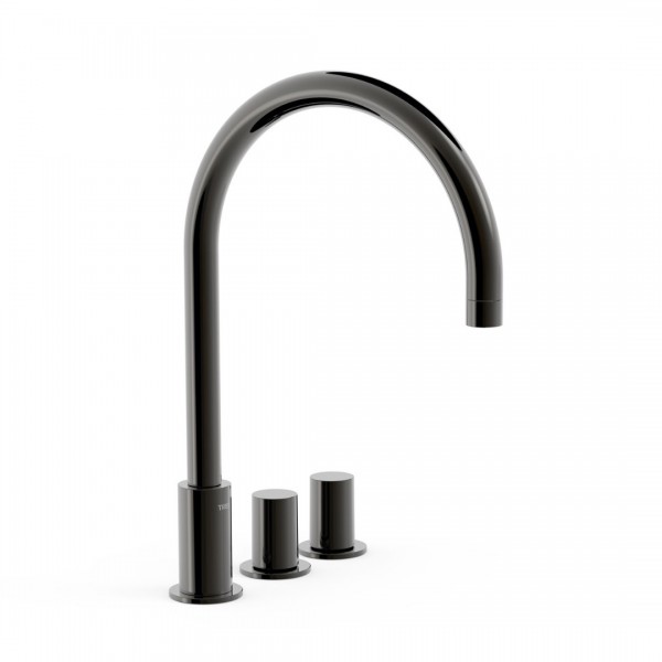 Tres Study bateria umywalkowa stojąca wysoka 3-otworowa czarny metalizowany 06110501KM