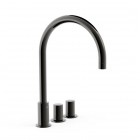 Tres Study bateria umywalkowa stojąca wysoka 3-otworowa czarny metalizowany 06110501KM