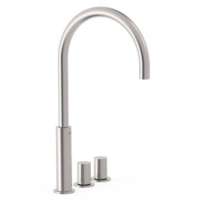 Tres Study bateria umywalkowa stojąca wysoka 3-otworowa stal 06110502AC