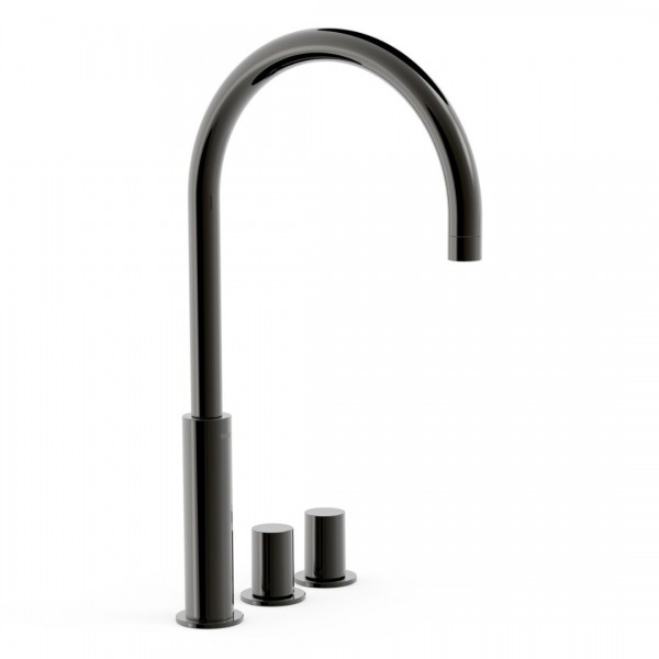 Tres Study bateria umywalkowa stojąca wysoka 3-otworowa czarny metalizowany 06110502KM