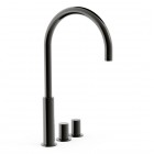 Tres Study bateria umywalkowa stojąca wysoka 3-otworowa czarny metalizowany 06110502KM