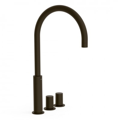 Tres Study bateria umywalkowa stojąca wysoka 3-otworowa czarny brąz 06110502KMB