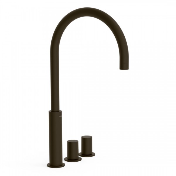 Tres Study bateria umywalkowa stojąca wysoka 3-otworowa czarny brąz 06110502KMB