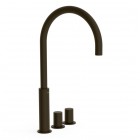 Tres Study bateria umywalkowa stojąca wysoka 3-otworowa czarny brąz 06110502KMB